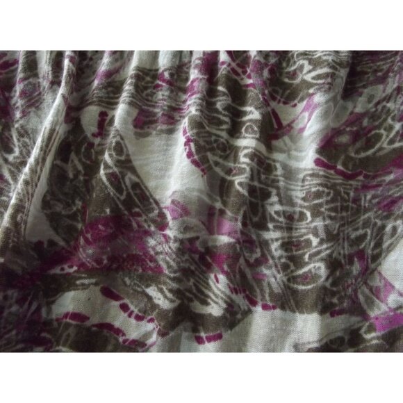 a.n.a. Blouse Womens Size 3X Purple Tan Print Peasant Lightweight Elastic Waist - Picture 5 of 12